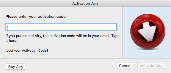 airy activation code