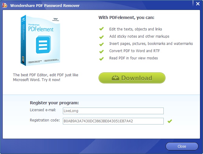Wondershare pdf password remover free